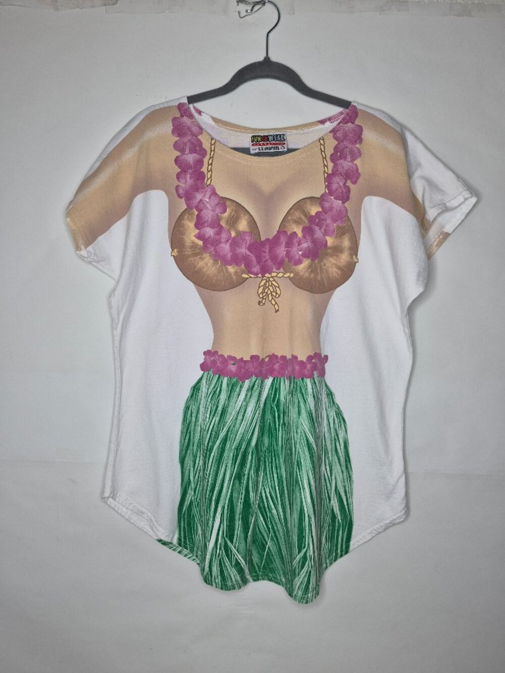 Fun2Wear Fantasies Hawaiian Hula Girl Shirt Women Coverup Top Beach Funny OS